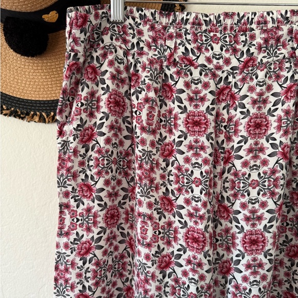 Torrid Pink Floral Print Wide Leg Pants Boho Flowy Size 1X - Picture 9 of 11